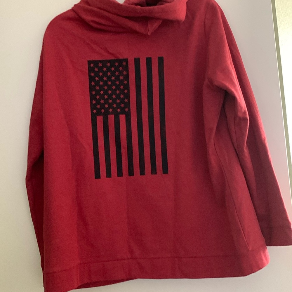 NWOT Eddie Bauer “FLAG” Hooded Sweatshirt